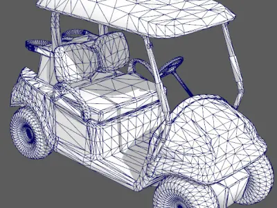 Shuttle Ferry bus sightseeing bus Low-poly 3D model