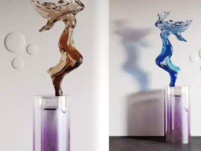 Modern crystal sculpture decoration 3D model 3D model