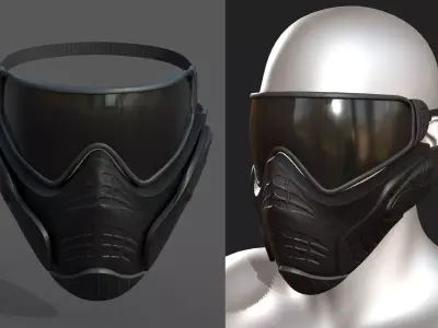 Mask protection scifi military futuristic technology  Low-poly 3D model