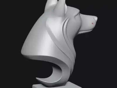 Dog sculpture 3D print model 5