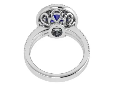 Oval Halo Ring 4443 3D print model