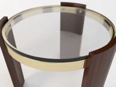 Figured Eucalyptus Bowen Round Side Table 3D model