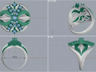 ring woman  3D print model 85