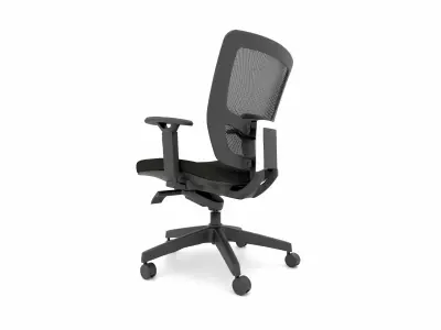 Modern Office Chair - with mesh for the back - No headrest Low-poly 3D model