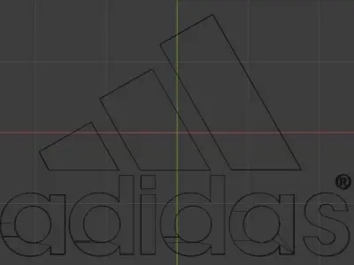 Adidas Logo - made in Blender Low-poly 3D model