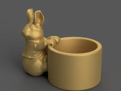 Cute Bunny Planter candy container for Easter Home Decor 3D print model