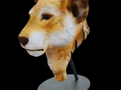 Figurine Lion Head 3D model