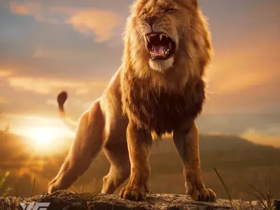 Male Lion Animated VFX Grace 3D model