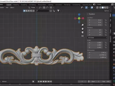 Flower Decarative Model for wood carving 3D print model