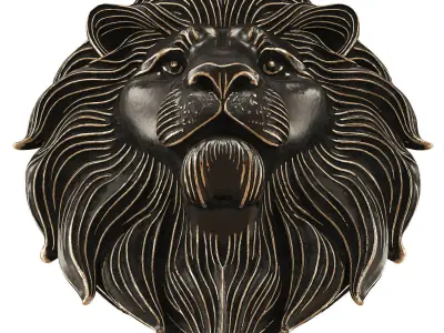 Bas-relief of a lions head 3D model