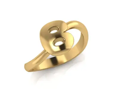 B alphabet baypass ring 3D print model