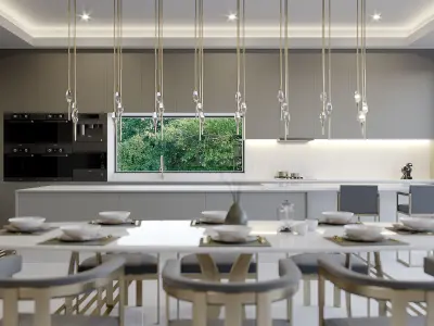 Corona - C4D Scene files - Modern Kitchen Interior 3D model