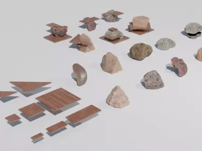 Natural Rock Coffee Table Sculpture Design or Outdoor Chair 3D model