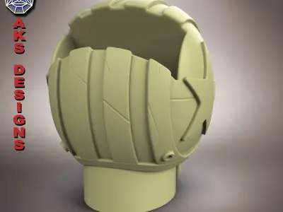 Biker skull 1 Pen holder 3D print model