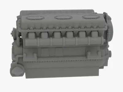 Realsize Lego Engine Low-poly 3D model