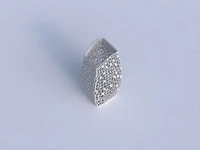 Vase arc rectangle with dense twisted organic lattice 3D print model