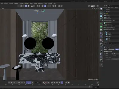 luxury bold bathroom scene 3D model