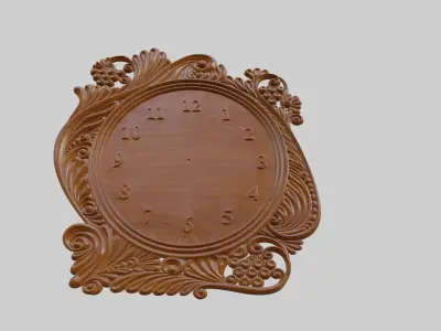 Wooden Clock Decor For Wood Carving 3D print model 3