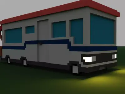 Camper Voxel Model Low-poly 3D model