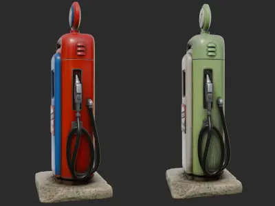 Vintage Gas Pump Low-poly 3D model