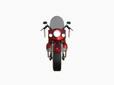 Motorcycle Cartoon B07 Red White - Custom Vehicle Design Low-poly 3D model