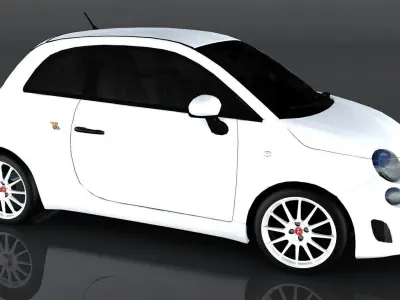 Fiat 500 Abarth Esseesse Low-poly 3D model