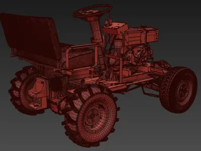 MotoTraktor tractor with seat 3D model