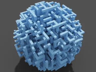Spherical Maze in Voxels 3D model