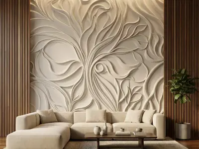 modern panel wall decor set wall relief mural CNC 149 3D model
