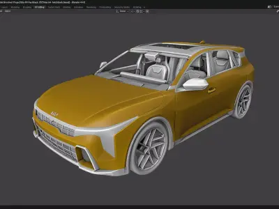 Kia K4 hatchback  Low-poly 3D model