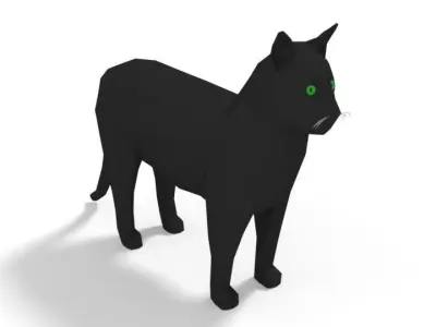 Low Poly Cartoon Cat Low-poly 3D model purchase