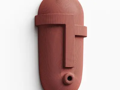 Black head sculpture 3D model