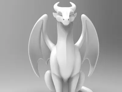 Mystical Dragon minimalist sculpture 3D print model