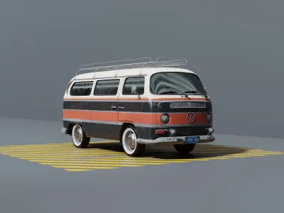 Volkswagen Transporter T2 1971 3D model 3D model