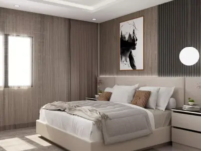Modern Master Bedroom Scene concept design  3D model