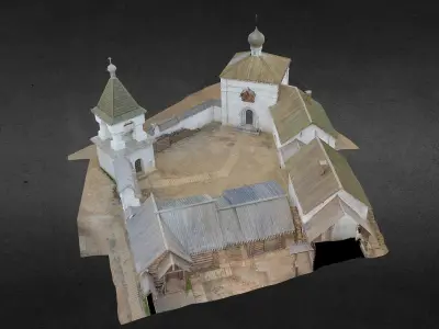 Moscow of the 16th century architecture low poly Low-poly 3D model