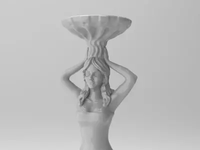 Elegant Standing Woman Candlestick Holder 3D print model