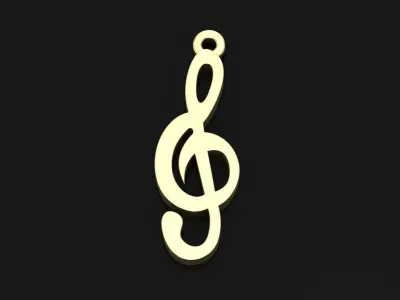 Sun musical letter pendant 3D print model