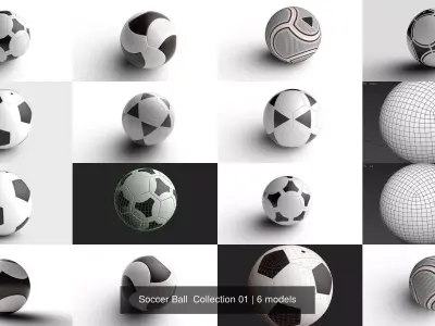 Soccer Ball  Collection 01 3D Model Pack