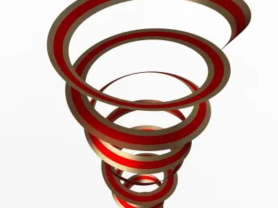 Curly Ribbon Low-poly 3D model