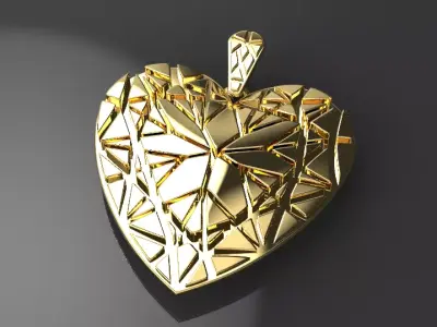 3D print model heart pendant VALENTINES DAY lovPoly  3D print model