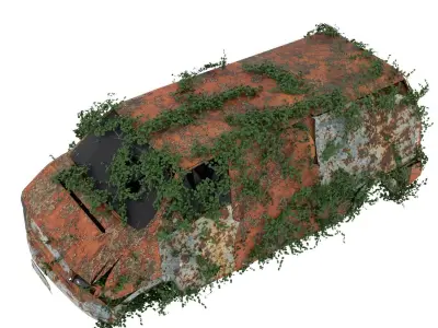 Damaged Rusted Suv 3D model