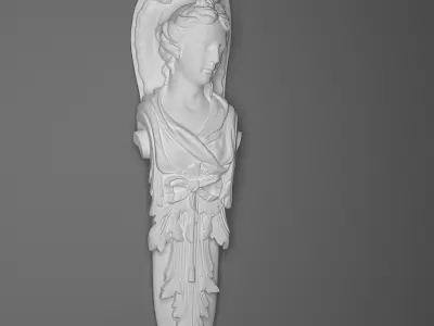 Caryatid-05 3d model statue of woman on wall 3D model