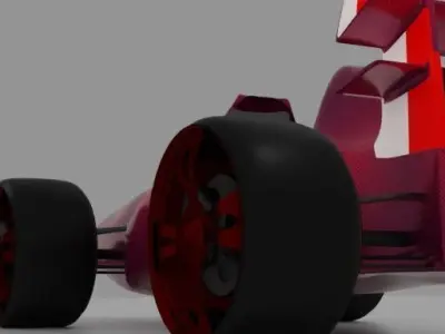 MiniCarbonFormula race car Low-poly 3D model