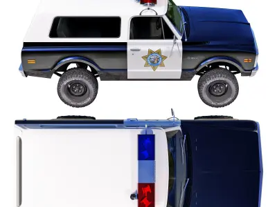 Chevrolet K5 blazer 1972 police 3D model