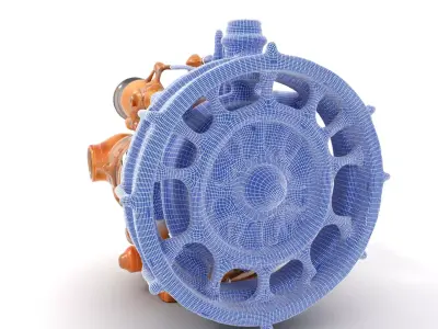 Steampunk Engine Model Pack with Intricate Detailing Low-poly 3D model V1