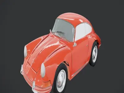classic red sports car 3D model