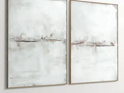 Plaster Two Photo Frame 59 Low-poly 3D model