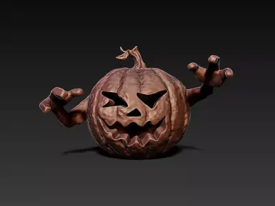Halloween Pumpkin Monster Trying to Catch You 3D print model
