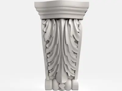 Carved corbel for cnc 2 3D model